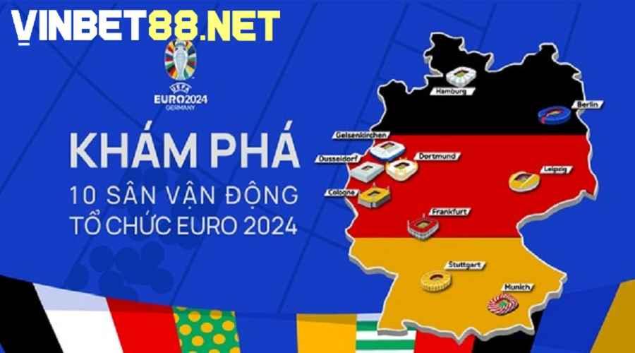 Giải đấu Euro 2024 tổ chức ở 10 sân vận động danh tiếng